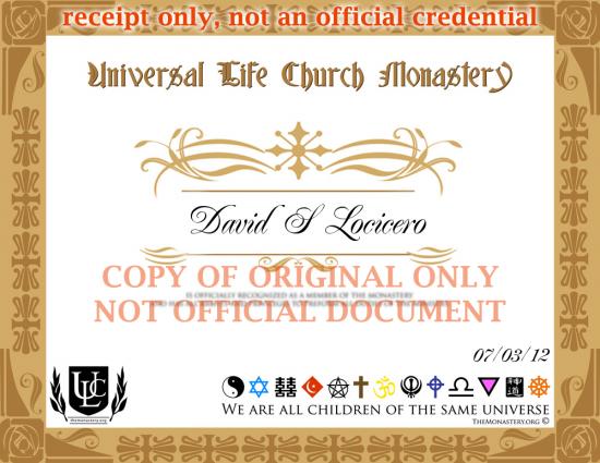 Ordination Cert_ULC